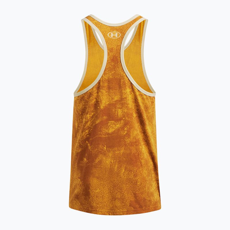 Vyriškas treniruočių tank topas Under Armour Project Rock Racer golden yellow/silt 2