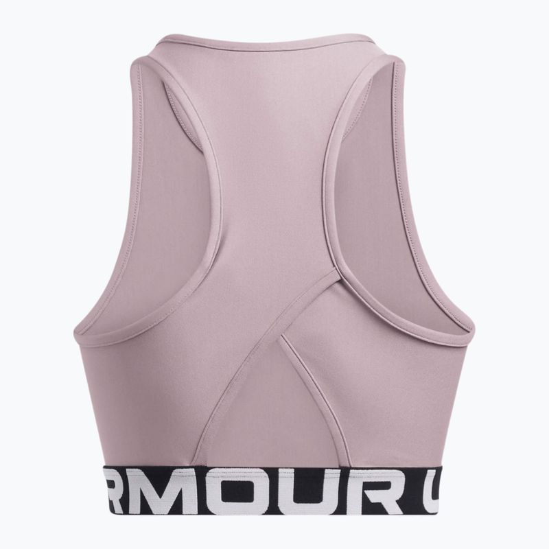 Under Armour Heat Gear Rib Tank tetra pilka/balta moteriška treniruočių viršutinė dalis 2