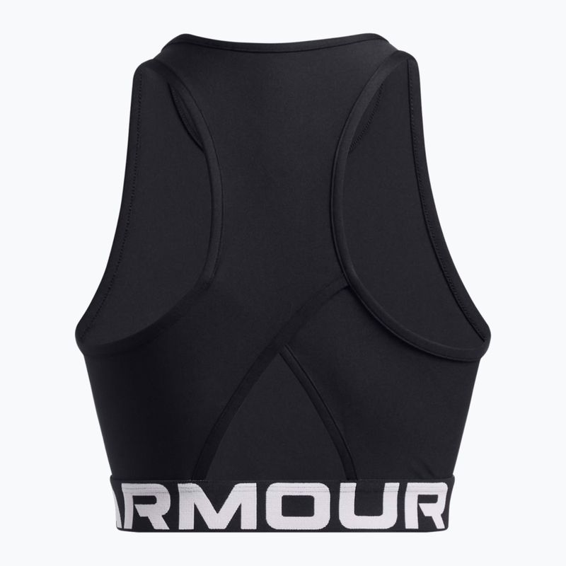 Under Armour Heat Gear Rib Tank juoda/juoda/balta moteriška treniruočių viršutinė dalis 2