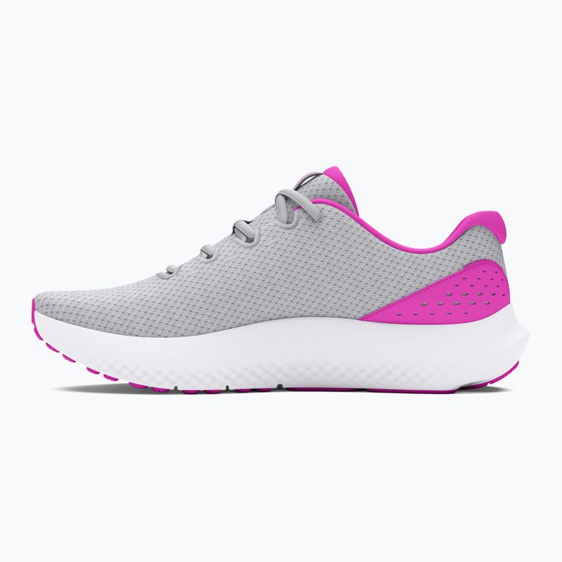 Under Armour Charged Surge 4 halo grey/vivid magenta/vivid magenta moteriški bėgimo bateliai 10