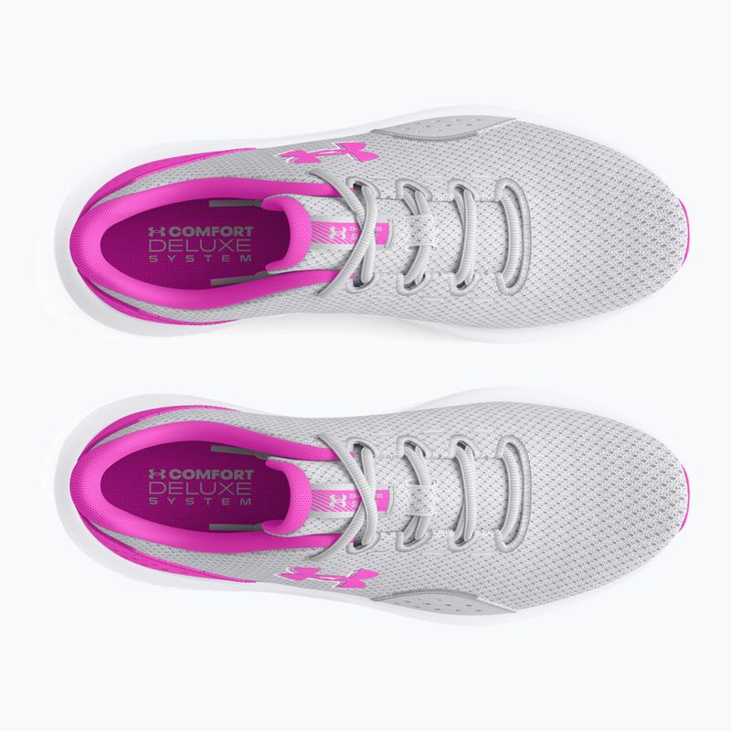 Under Armour Charged Surge 4 halo grey/vivid magenta/vivid magenta moteriški bėgimo bateliai 11