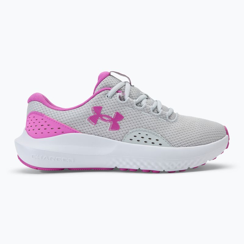 Under Armour Charged Surge 4 halo grey/vivid magenta/vivid magenta moteriški bėgimo bateliai 2