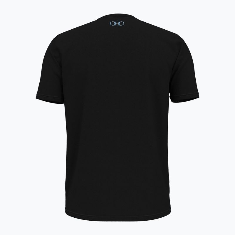 Vyriški treniruočių marškinėliai Under Armour Sliced Wordmark 60/40S black/horizon blue 2