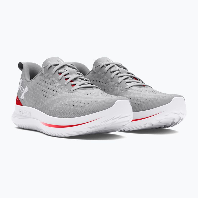 Under Armour Velociti 4 halo gray/racer red/white vyriški bėgimo bateliai