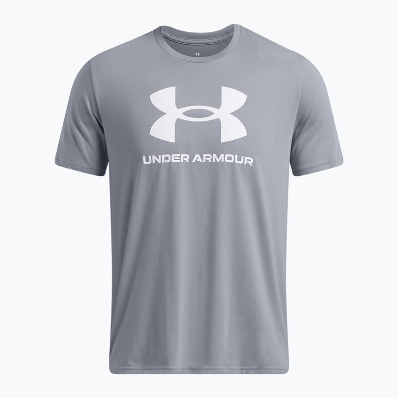 Vyriški Under Armour Sportstyle Logo Update marškinėliai plieno/baltos spalvos