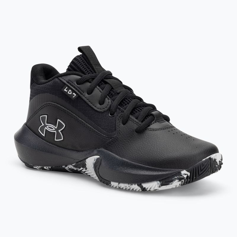 Under Armour GS Lockdown 7 vaikiški krepšinio bateliai juoda/juoda/metalinis sidabras