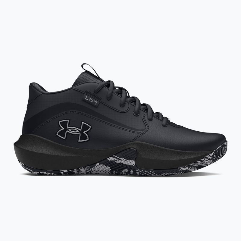 Under Armour GS Lockdown 7 vaikiški krepšinio bateliai juoda/juoda/metalinis sidabras 8