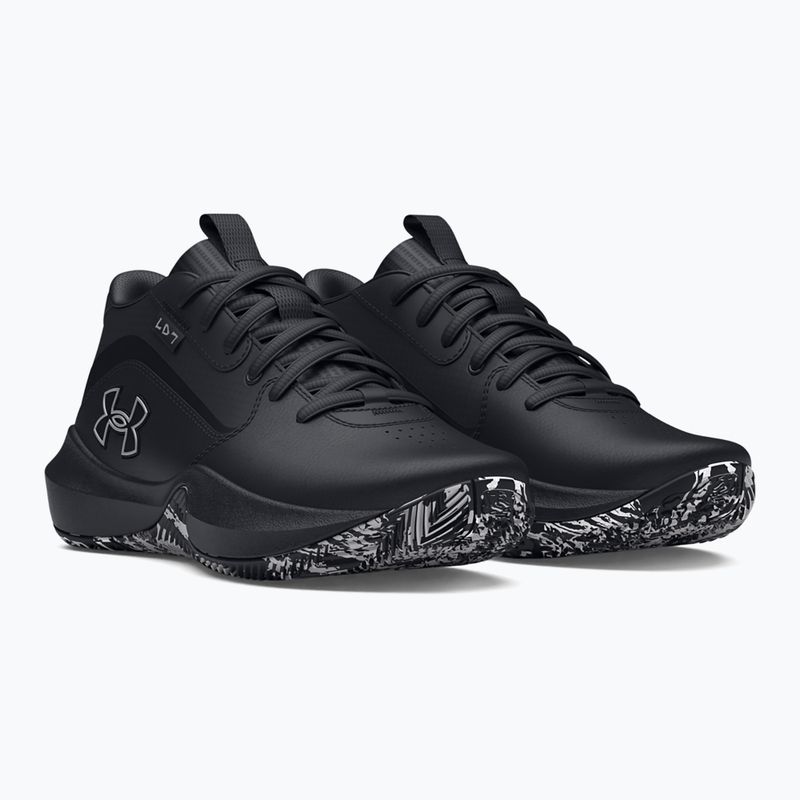 Under Armour GS Lockdown 7 vaikiški krepšinio bateliai juoda/juoda/metalinis sidabras 10