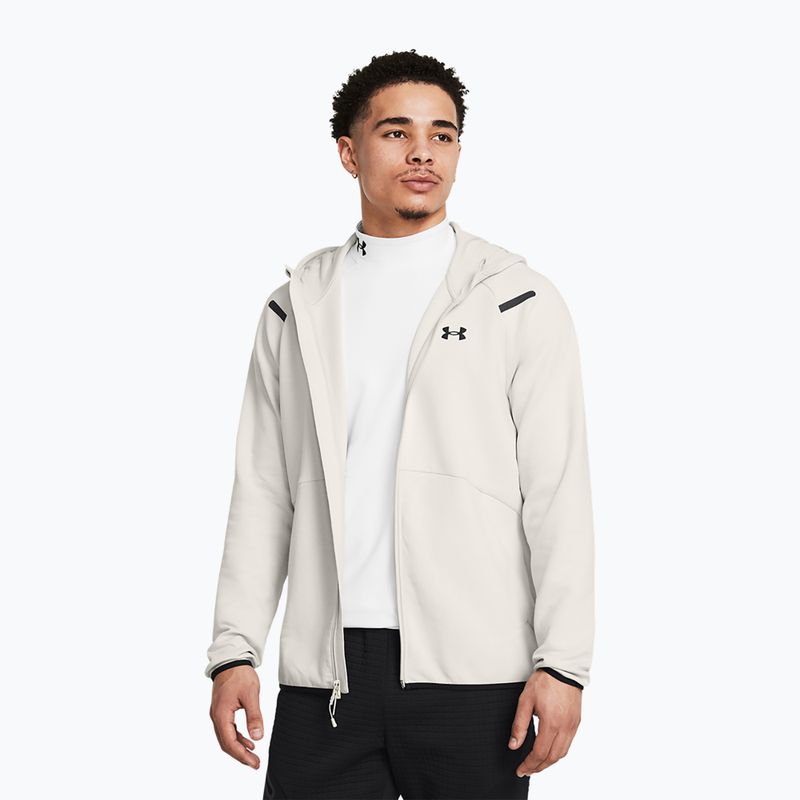 Vyriškas džemperis Under Armour Unstoppable Fleece Full Zip HD summit white/black