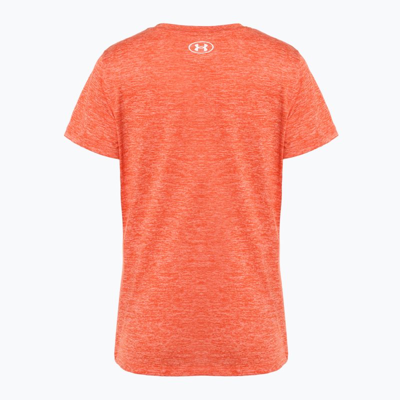 Moteriški treniruočių marškinėliai Under Armour Tech C-Twist fire/white 2