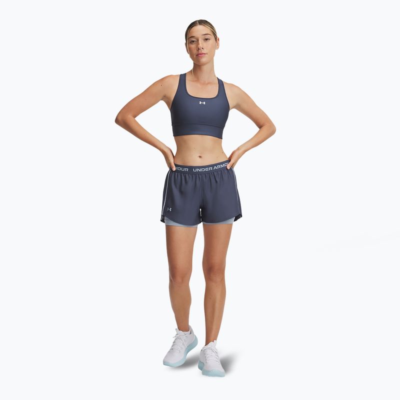 Moteriški treniruočių šortai Under Armour Tech Play Up 2in1 downpour gray / harbor blue / harbor blue 2