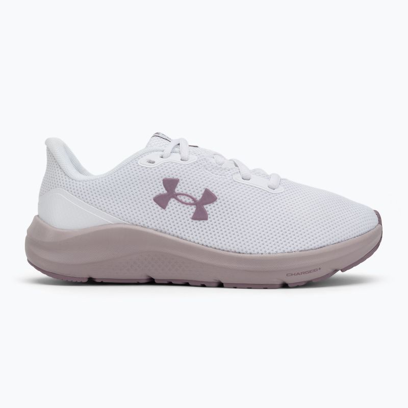 Moteriški bėgimo bateliai Under Armour Charged Pursuit 4 white/white/purple prime 2