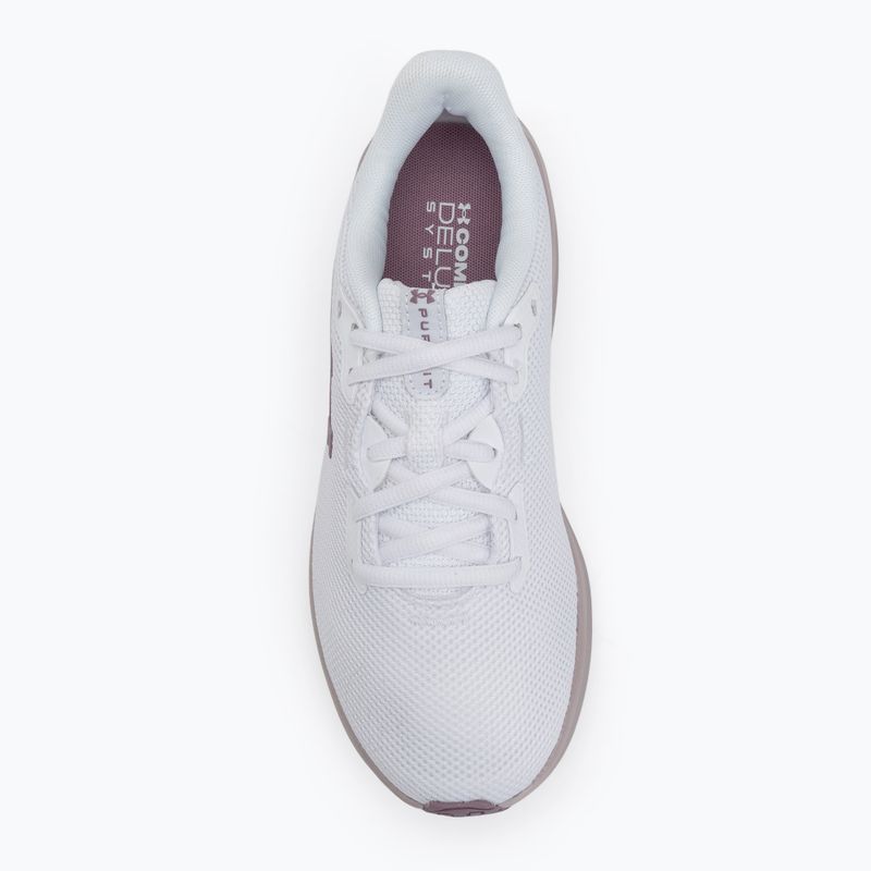 Moteriški bėgimo bateliai Under Armour Charged Pursuit 4 white/white/purple prime 5