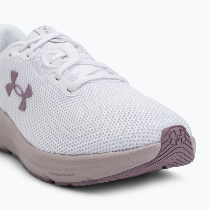 Moteriški bėgimo bateliai Under Armour Charged Pursuit 4 white/white/purple prime 7