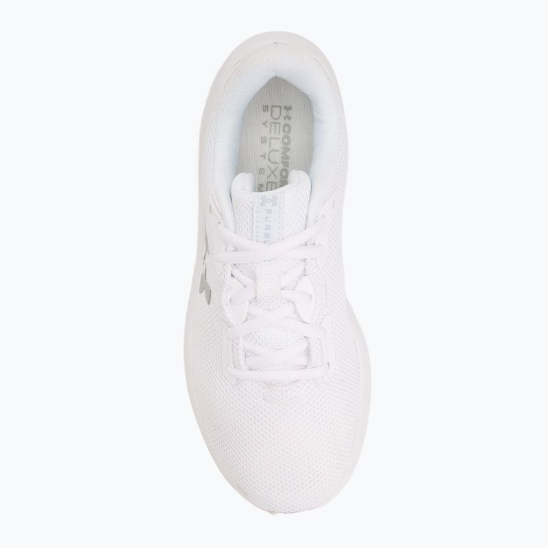Moteriški bėgimo batai Under Armour Charged Pursuit 4 white/white/metallic silver 5