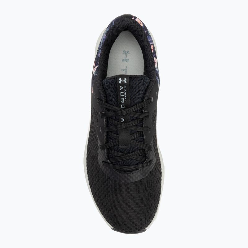 Moteriški treniruočių batai Under Armour Charged Aurora 2+ black/hydro green/metallic warm silver 5