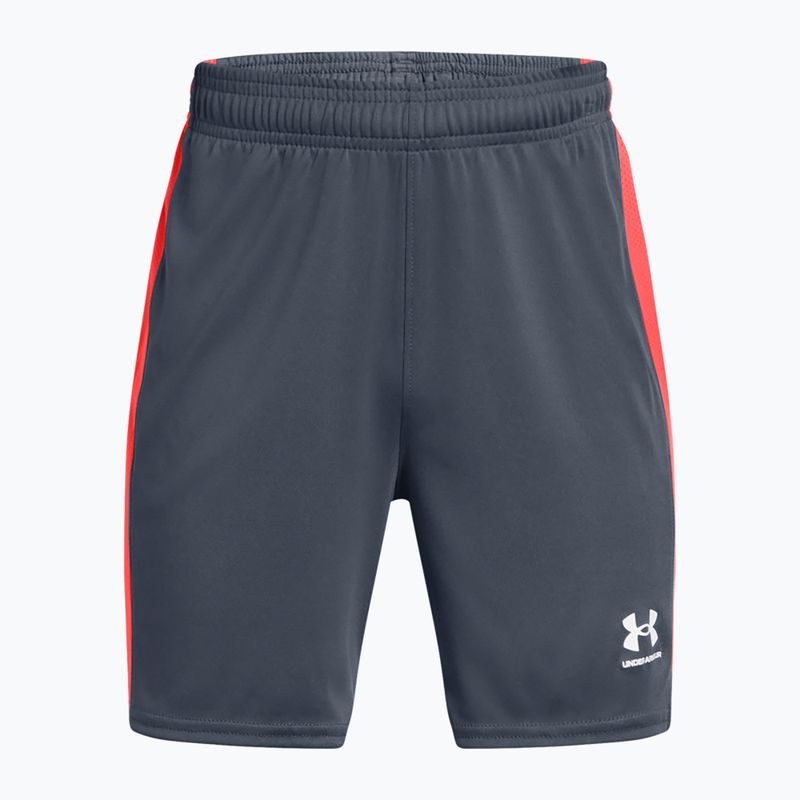 Vaikiški futbolo šortai Under Armour Challenger Knit downpour gray / fire / white
