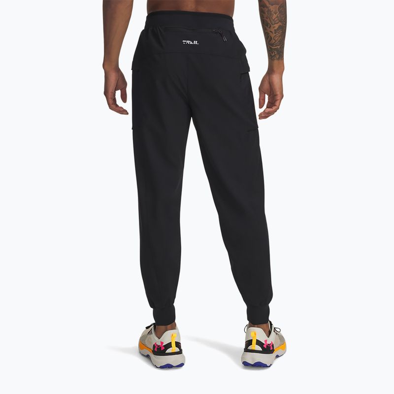 Vyriškos bėgimo kelnės Under Armour Trail Run black / reflective 3