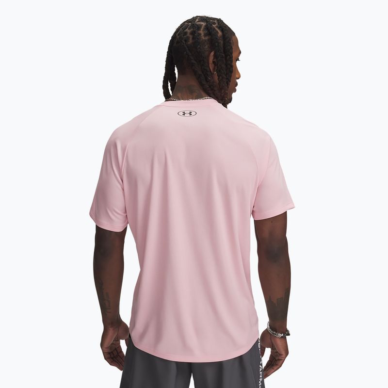 Vyriški treniruočių marškinėliai Under Armour Tech Textured prime pink/black 2