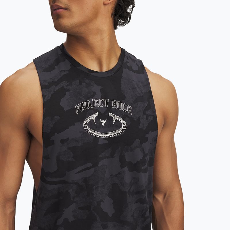Vyriški marškinėliai Under Armour Project Rock Camo Tank anthracite/black/hyper green 3