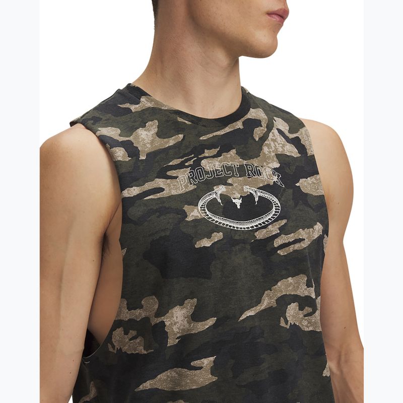 Vyriški marškinėliai Under Armour Project Rock Camo Tank city khaki/baroque green/white clay 3