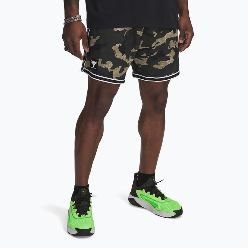 Vyriški šortai Under Armour Project Rock Mesh baroque green / white