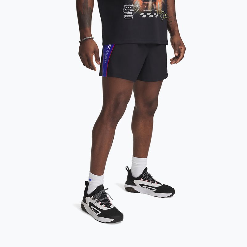 Vyriški treniruočių šortai Under Armour Project Rock Colorblock Woven black