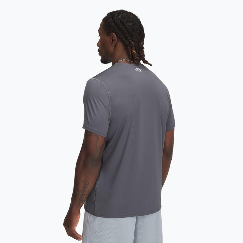 Vyriški treniruočių marškinėliai Under Armour HeatGear Fitted castlerock/white 2