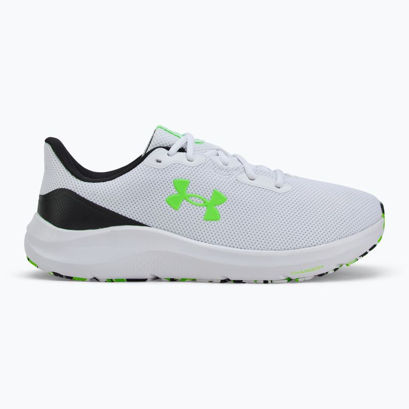Vyriški bėgimo bateliai Under Armour Charged Pursuit 4 white/black/hyper green 2