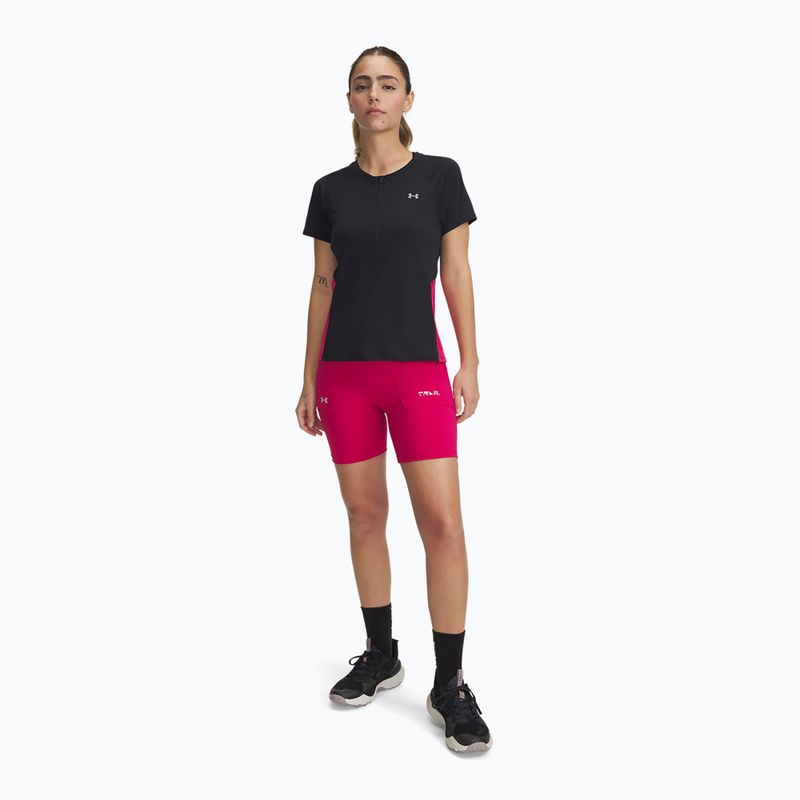 Moteriški šortai Under Armour Trail Run Fitted shaded fuchsia/black 6