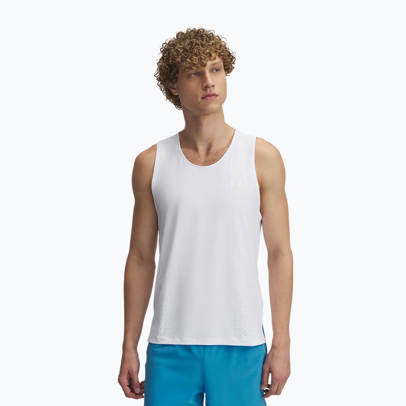 Vyriškas bėgimo tank topas Under Armour Launch Elite Singlet white/reflective