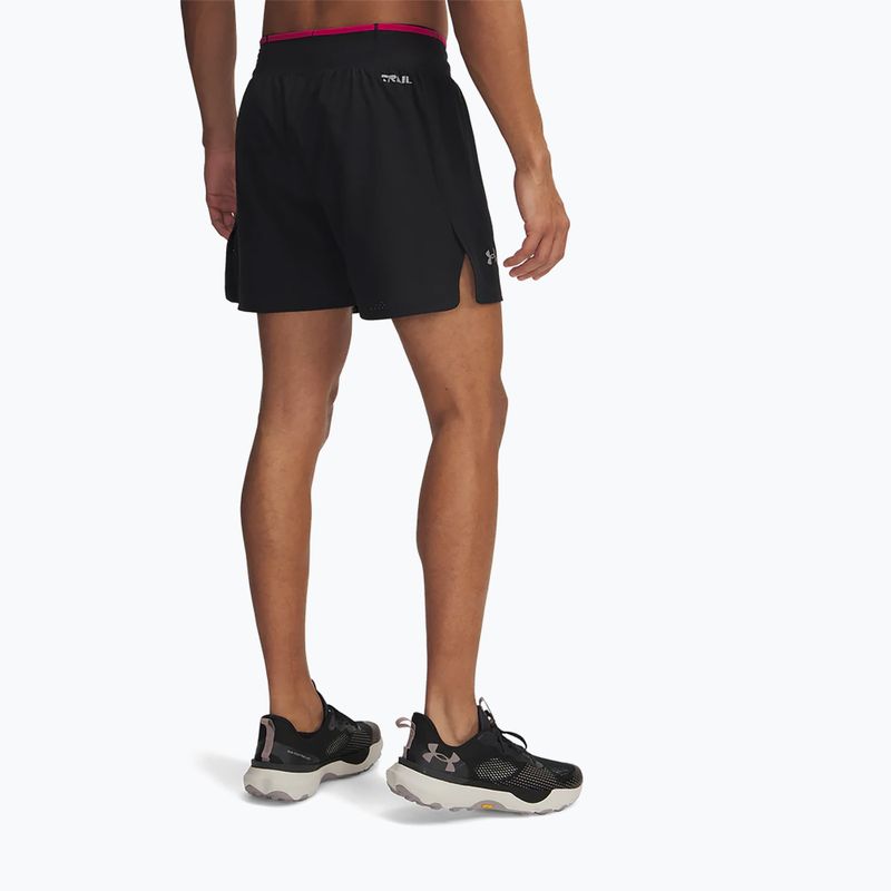 Vyriški bėgimo šortai Under Armour Trail Run Launch black / reflective 3