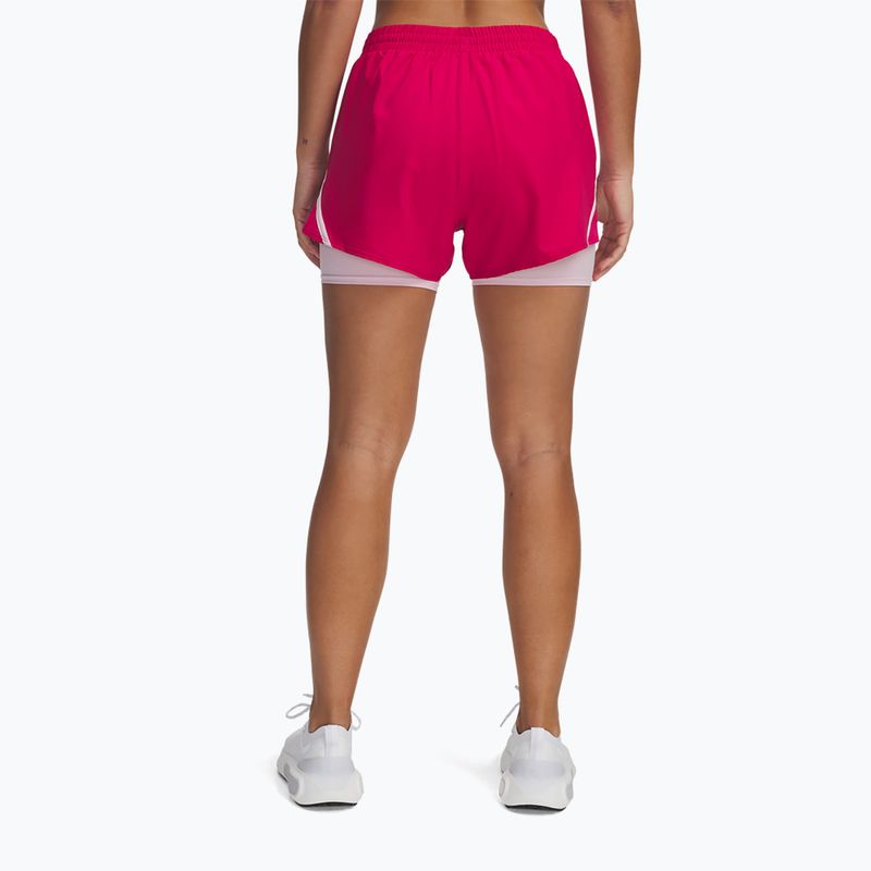 Moteriški bėgimo šortai Under Armour Fly By 2in1 shaded fuchsia / prime pink / reflective 3