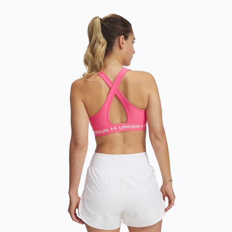Sportinė liemenėlė Under Armour Crossback Mid super pink/white 2