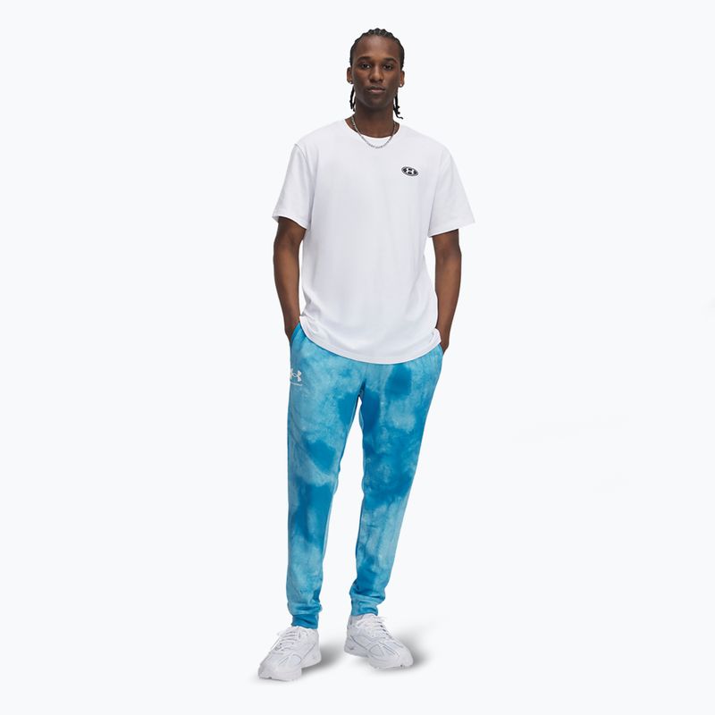 Vyriškos kelnės Under Armour Rival Terry Printed Jogger ether blue/onyx white 2