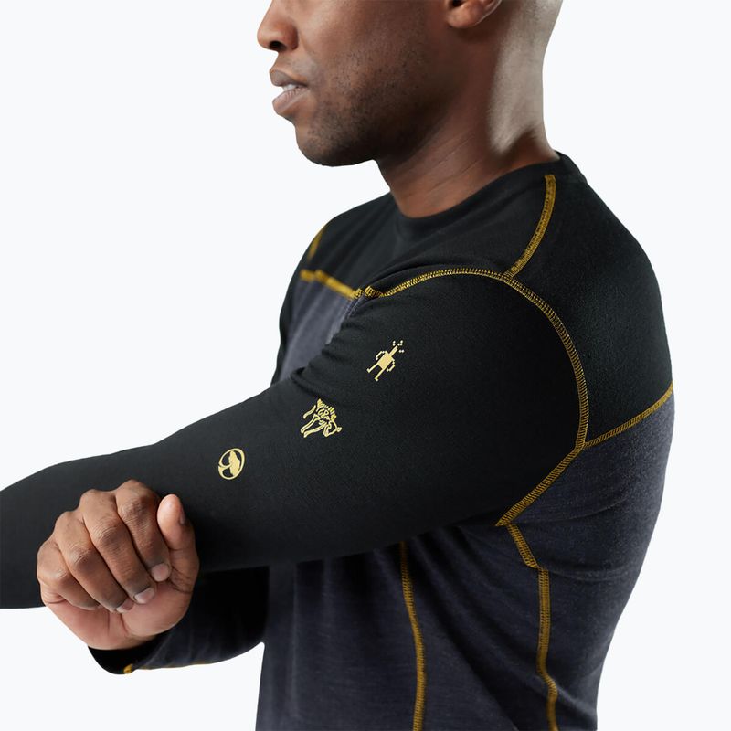 Vyriški termo marškinėliai Smartwool Classic Thermal Merino Base Layer Colorblock Crew Boxed charcoal/honey gold 3