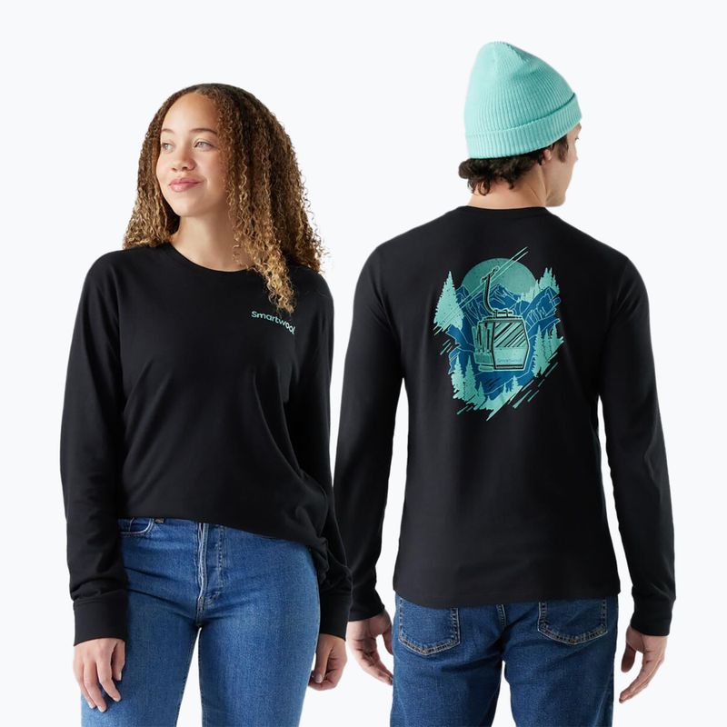 Vyriški marškinėliai ilgomis rankovėmis Smartwool Gondola View Graphic Tee black 2