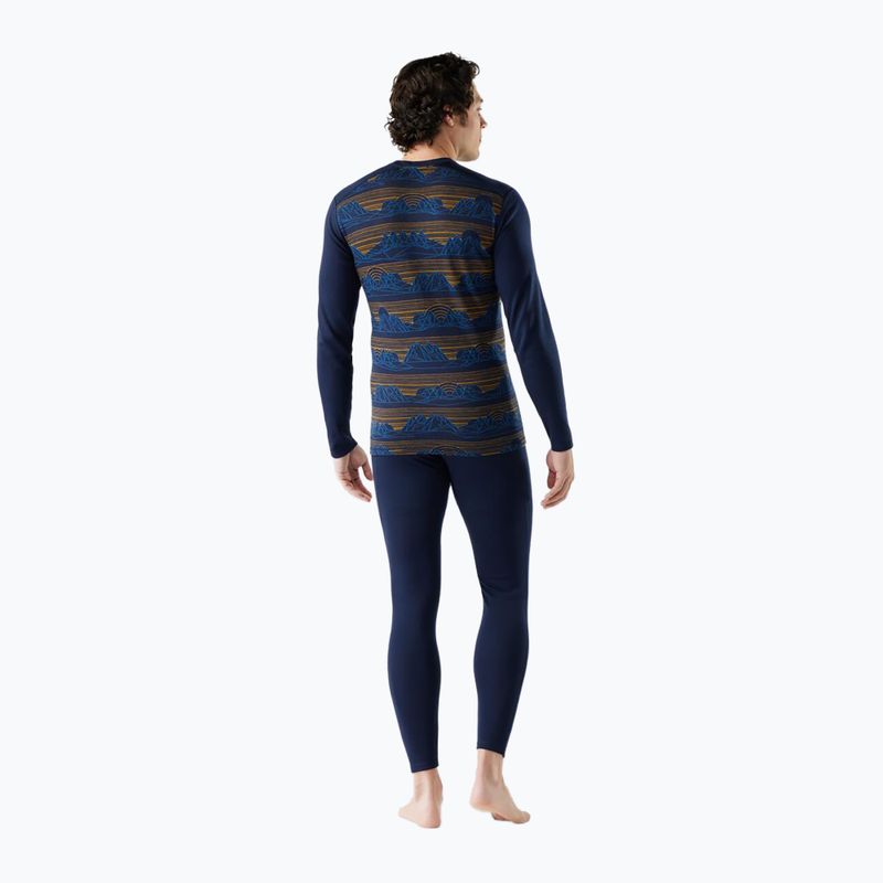 Vyriški termoaktyvūs marškinėliai Smartwool Merino 250 Baselayer Crew Boxed deep navy geo peaks 2
