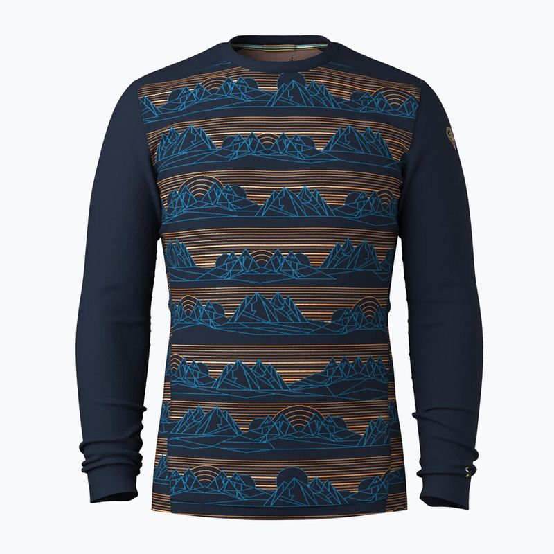 Vyriški termoaktyvūs marškinėliai Smartwool Merino 250 Baselayer Crew Boxed deep navy geo peaks 3