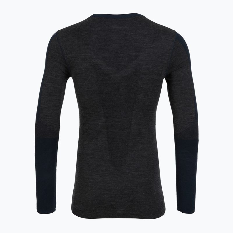 Vyriškas termoaktyvus marškinėlis ilgomis rankovėmis Smartwool Intraknit Thermal Merino Baselayer Colorblock Crew deep navy/charcoal 2