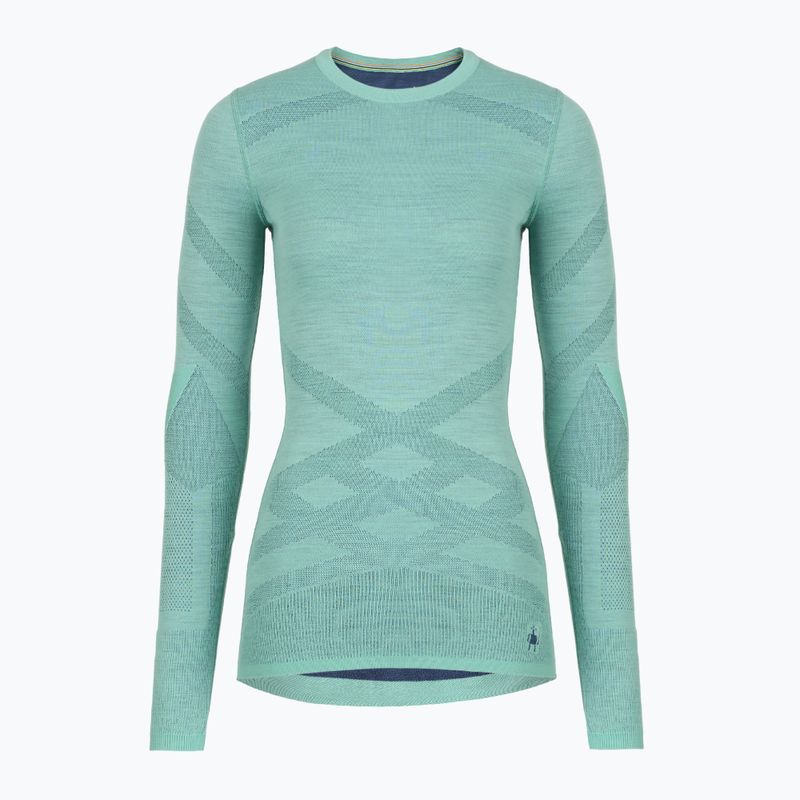 Moteriškas termoaktyvus marškinėlis su ilgomis rankovėmis Smartwool Intraknit Thermal Merino Baselayer Crew Pacific Blue/Nightfall Blue