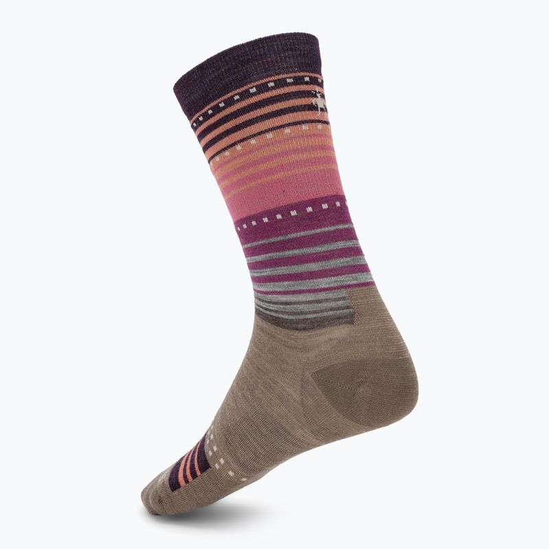 Moteriškos kojinės Smartwool Everyday Stitch Stripe Crew fossil/purple 2
