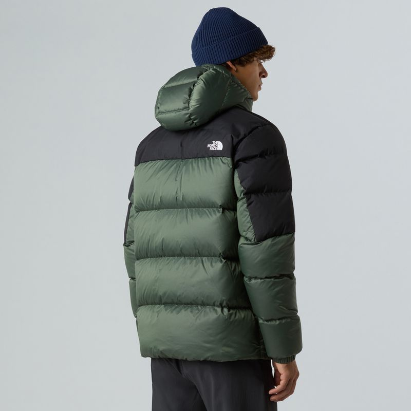 Vyriška The North Face Diablo Down 2.0 Hoodie pečių rūkas/juoda viržinė pūkinė striukė 3