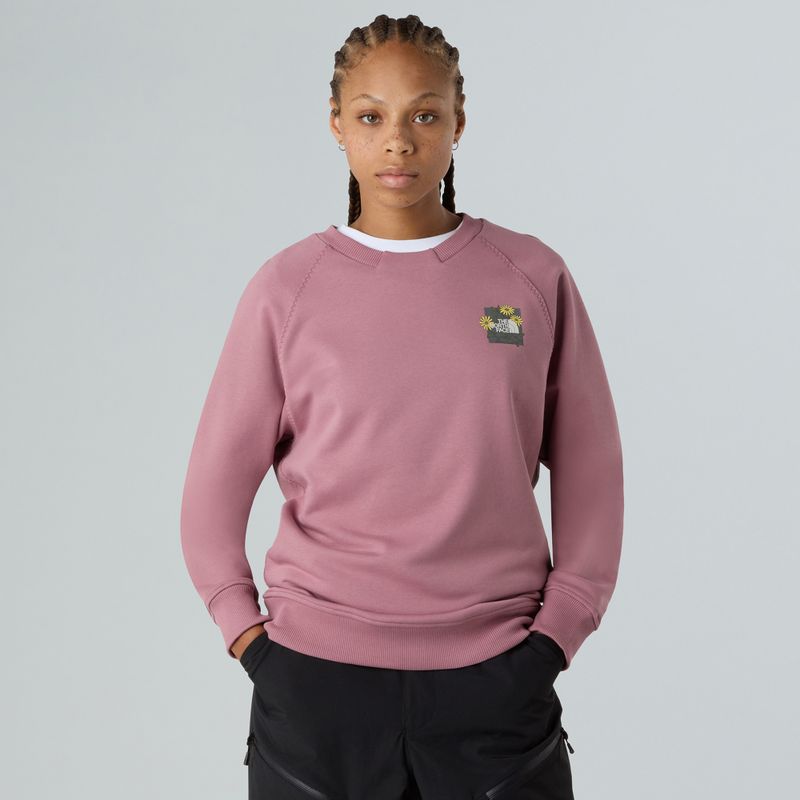 Moterikas džemperis The North Face Connect Relaxed Crew Graphic nostalgia rose