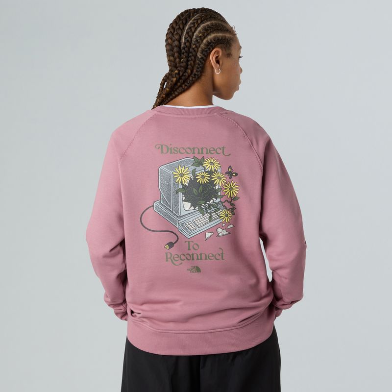 Moterikas džemperis The North Face Connect Relaxed Crew Graphic nostalgia rose 2