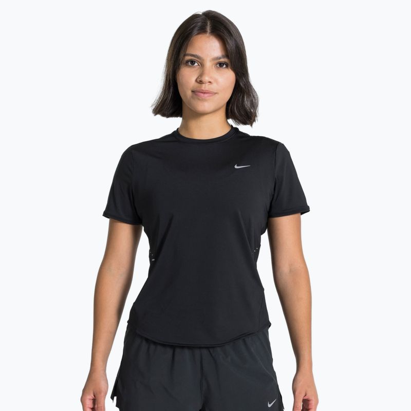 Nike Swift Dri-Fit moteriški bėgimo marškinėliai juodi