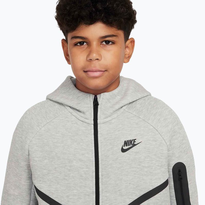 Vaikiški "Nike Sportswear Tech Fleece" džemperis su užtrauktuku "Full-Zip" tamsiai pilka heather/juoda/juoda 4