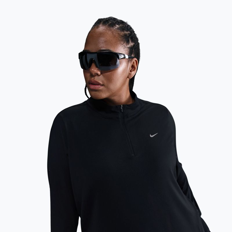 Moteriški bėgimo marškinėliai ilgomis rankovėmis Nike Swift Dri-FIT UV 1/4-Zip Plus Size black 3