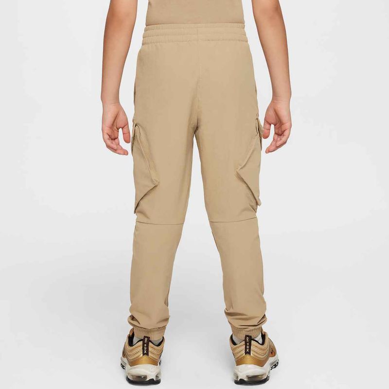 Nike Sportswear City Utility vaikiškos kelnės su parašiutu smėlio/juodos spalvos 3