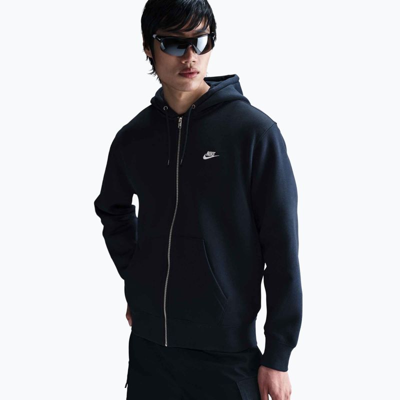 Vyriška "Nike Club" striukė su gobtuvu obsidiano/obsidiano/baltos spalvos